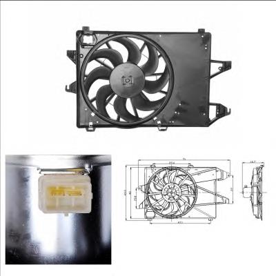 Difusor de radiador, ventilador de refrigeración, condensador del aire acondicionado, completo con motor y rodete 47002 NRF