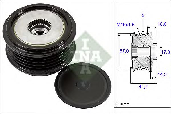 Polea de alternador INA 535024810