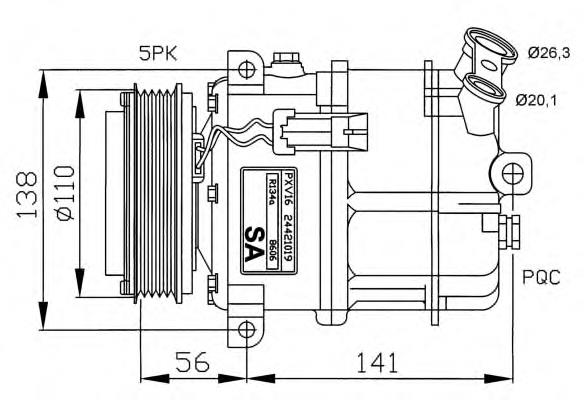 Compresor de aire acondicionado 32190 NRF