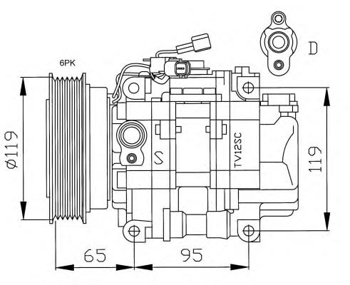 Compresor de aire acondicionado 46514136 Fiat/Alfa/Lancia
