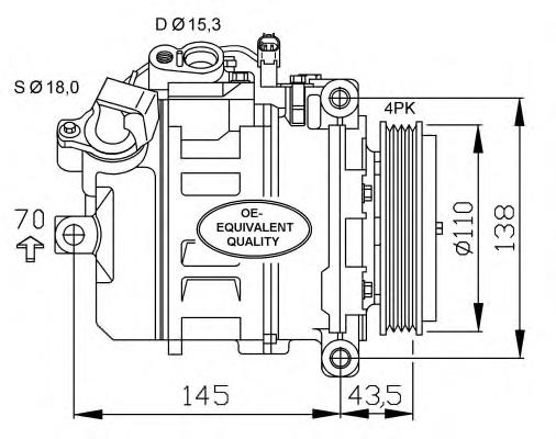 Compresor de aire acondicionado 32520 NRF