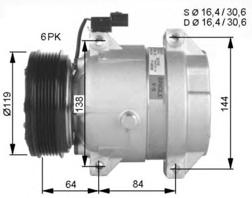 Compresor de aire acondicionado 32483 NRF