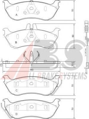 37322 ABS pastillas de freno traseras