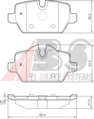 37435 ABS pastillas de freno traseras