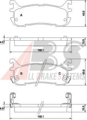 36927 ABS pastillas de freno traseras