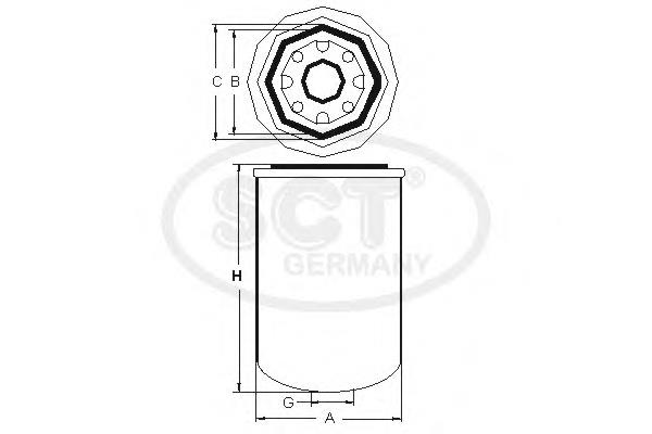 STB 8202 SCT filtro del secador de aire (separador de agua y aceite (CAMIÓN))