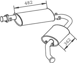 33310 Dinex silenciador central/posterior