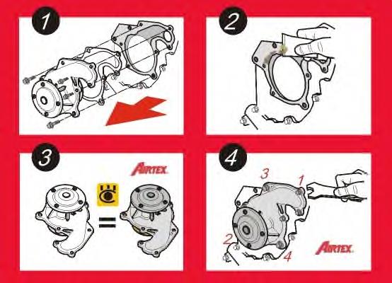 Bomba de agua, completo con caja 1457 Airtex