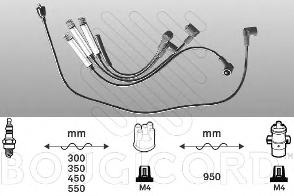 7232 Bougicord juego de cables de encendido