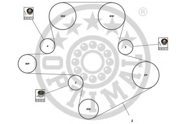 SK1673 Optimal kit correa de distribución