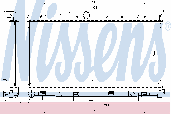 Radiador refrigeración del motor 64116 Nissens