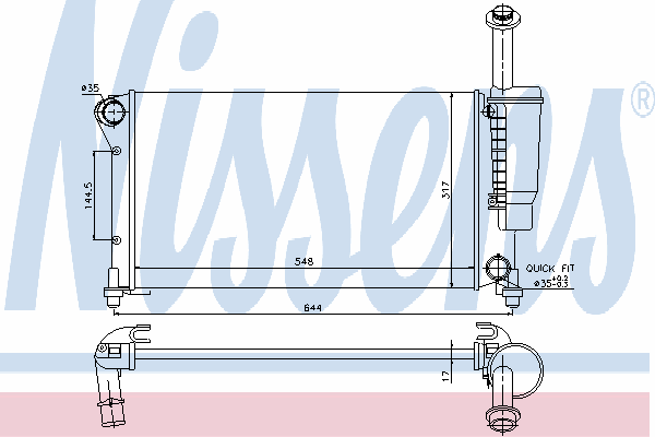 617852 Nissens radiador refrigeración del motor