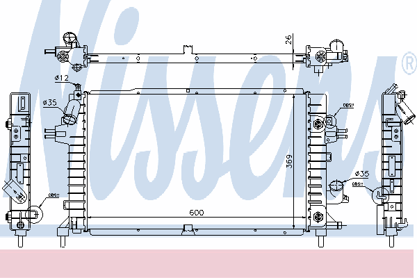 630739 Nissens radiador refrigeración del motor