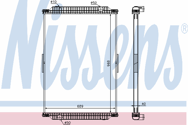 Radiador refrigeración del motor 637870 Nissens