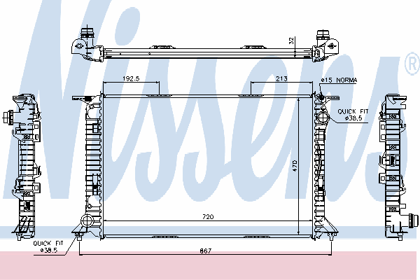 Radiador refrigeración del motor 60319 Nissens