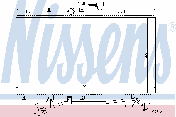 Radiador refrigeración del motor 66663 Nissens