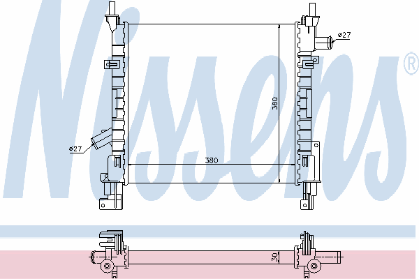 Radiador refrigeración del motor 62005 Nissens