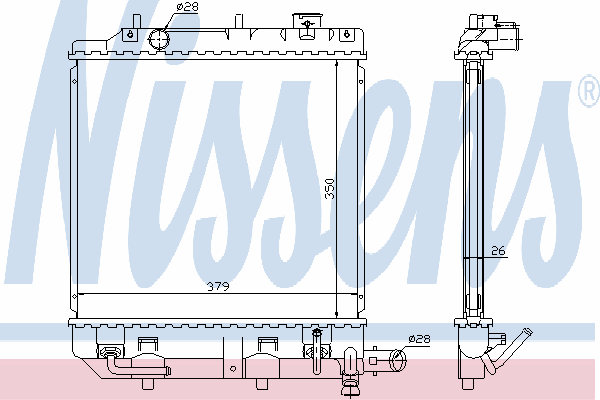 Radiador refrigeración del motor 62459 Nissens