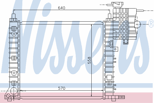 Radiador refrigeración del motor 62574 Nissens