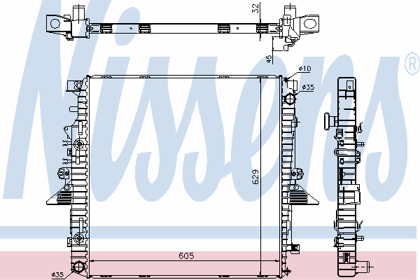 Radiador refrigeración del motor 64320A Nissens