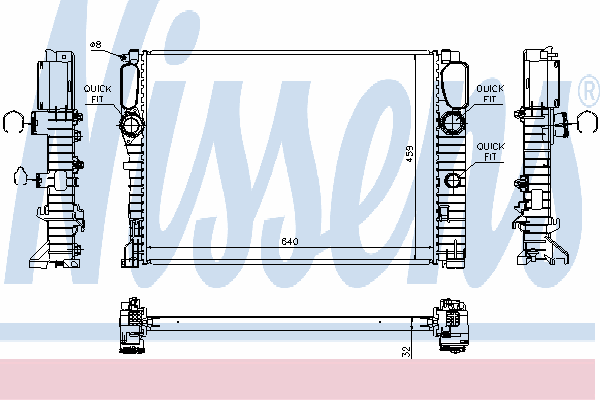 Radiador refrigeración del motor 67102A Nissens