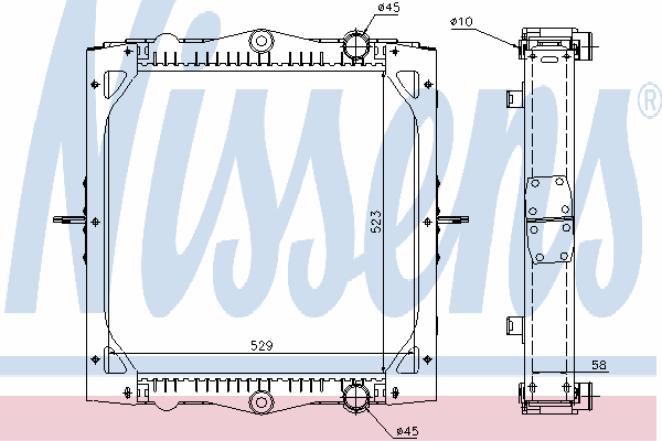 Radiador refrigeración del motor 61445A Nissens