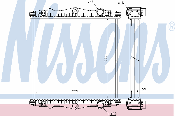 Radiador refrigeración del motor 614450 Nissens