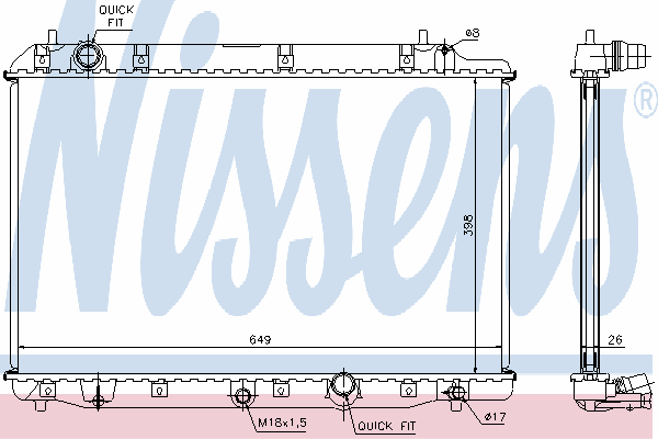 Radiador refrigeración del motor 68602A Nissens