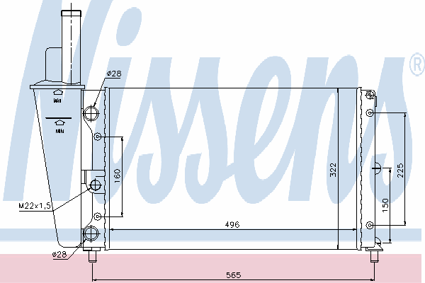 Radiador refrigeración del motor 63319 Nissens