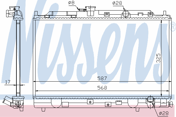 Radiador refrigeración del motor 62269 Nissens