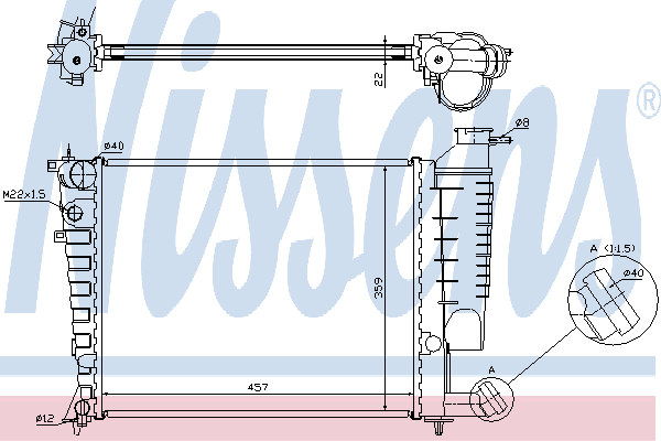 61367A Nissens radiador refrigeración del motor