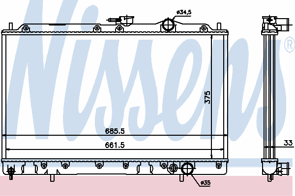 62831 Nissens radiador refrigeración del motor