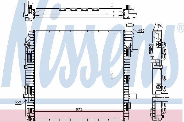 Radiador refrigeración del motor 62625 Nissens