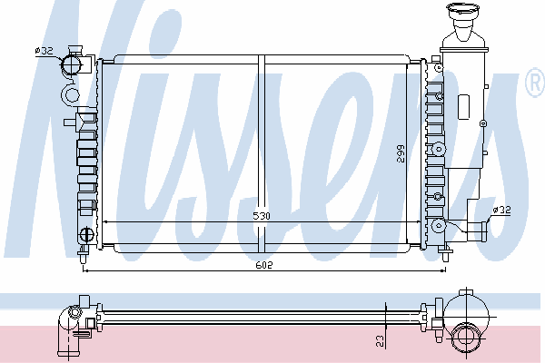 Radiador refrigeración del motor 61276 Nissens