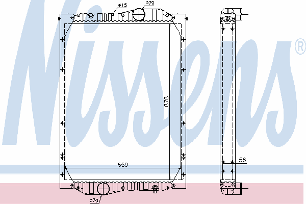 Radiador refrigeración del motor 69603A Nissens