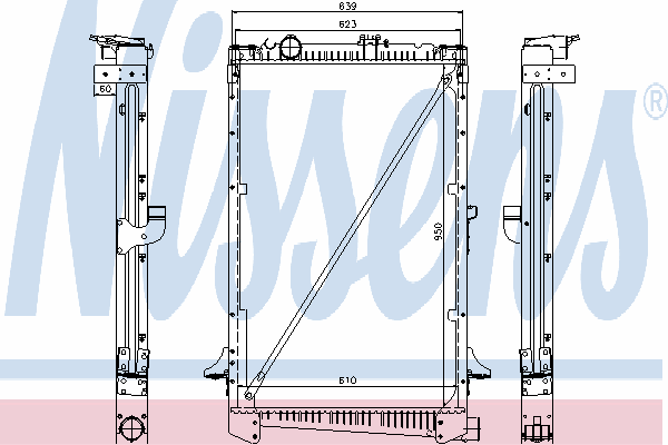 Radiador refrigeración del motor 61442A Nissens