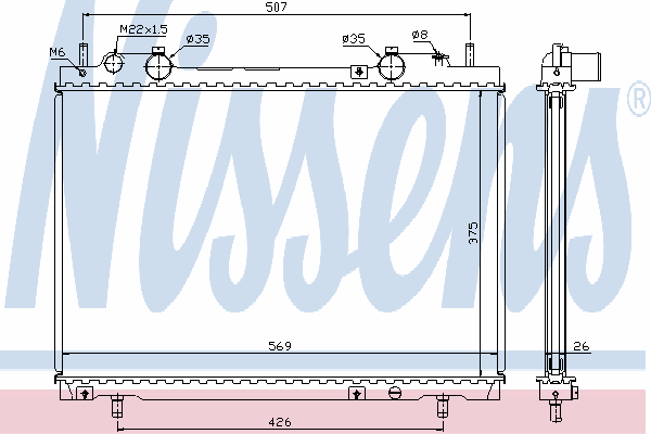 61672 Nissens radiador refrigeración del motor