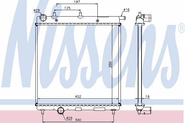 Radiador refrigeración del motor 61277 Nissens