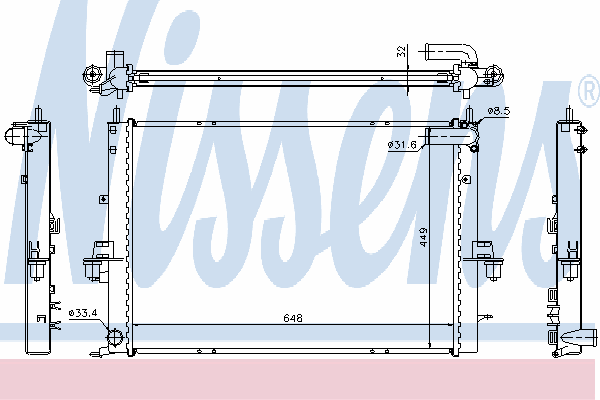 Radiador refrigeración del motor 64308A Nissens