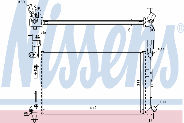 Radiador refrigeración del motor 60995A Nissens