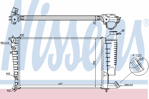 Radiador refrigeración del motor 61317A Nissens