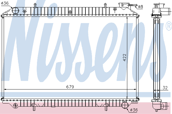 Radiador refrigeración del motor 62983A Nissens