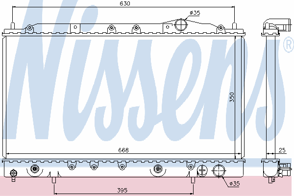 Radiador refrigeración del motor 62865 Nissens