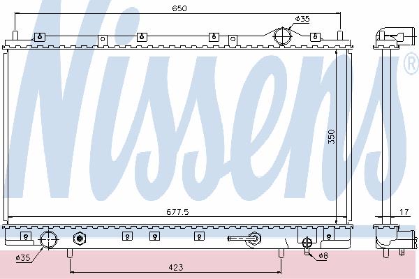 Radiador refrigeración del motor 62866 Nissens