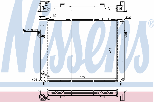 Radiador refrigeración del motor 609891 Nissens