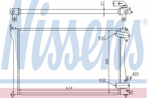 Radiador refrigeración del motor 63701 Nissens