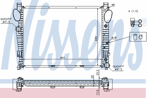 Radiador refrigeración del motor 62774A Nissens