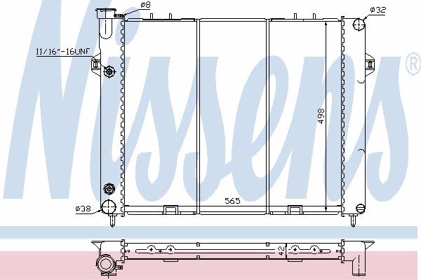 Radiador refrigeración del motor 61000 Nissens