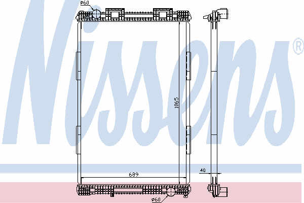 Radiador refrigeración del motor 628720 Nissens