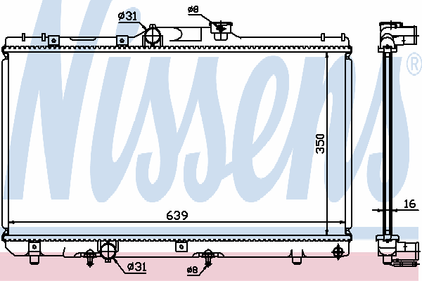 Radiador refrigeración del motor 64868A Nissens